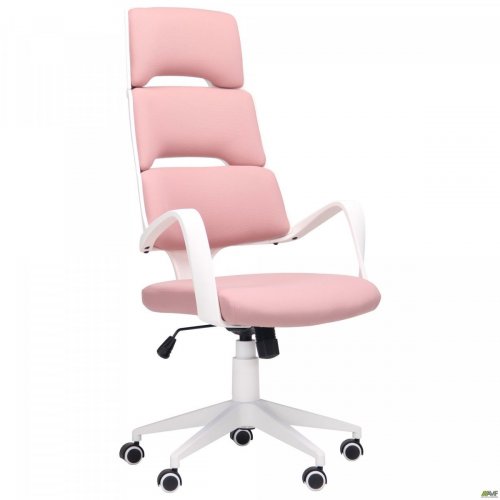 SPIRAL Крісло офісне тканина сітка WHITE PINK