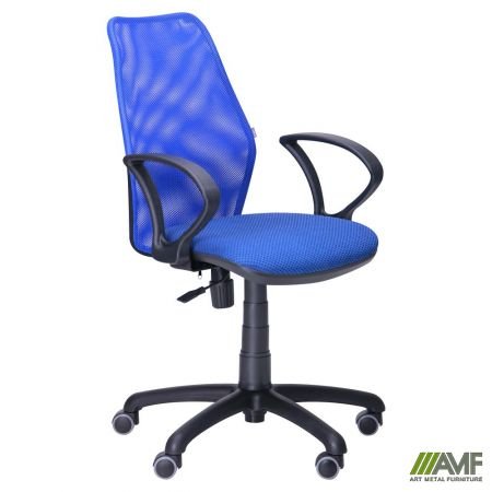 Крісло Oxi/АМФ-4 сидіння Квадро-20/спинка Сітка синя