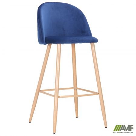 Барный стул Bellini бук/blue velvet
размер 47х41х103 см