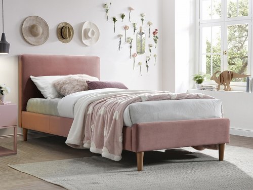 Ліжко односпальне ACOMA VELVET 90X200
колір рожевий