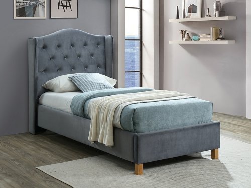 Ліжко односпальне ASPEN VELVET колір сірий BLUVEL 14
розмір 90х200 см