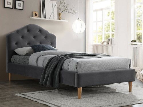 CHLOE Ліжко односпальне VELVET 90X200 колір сірий TAP. BLUVEL 14
розмір 90х200 см спального місця