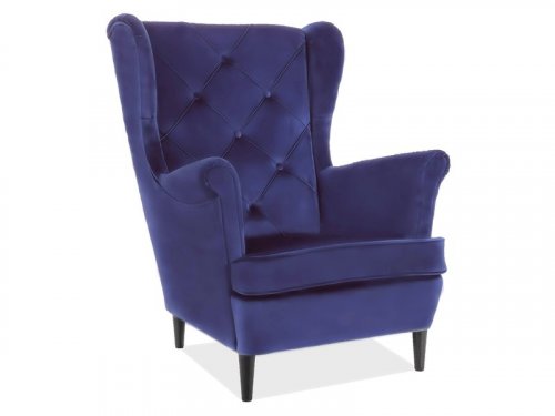 LADY MATT Кресло для отдыха  VELVET 78  цвет синий
размер 101см / 72 см / 41 см