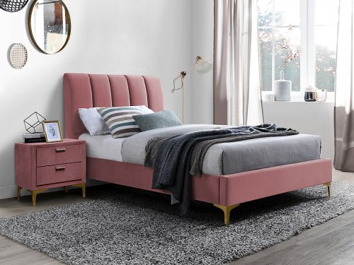 MIRAGE VELVET 90 Ліжко односпальне колір рожевий TAP. 185
розмір 90х200 см