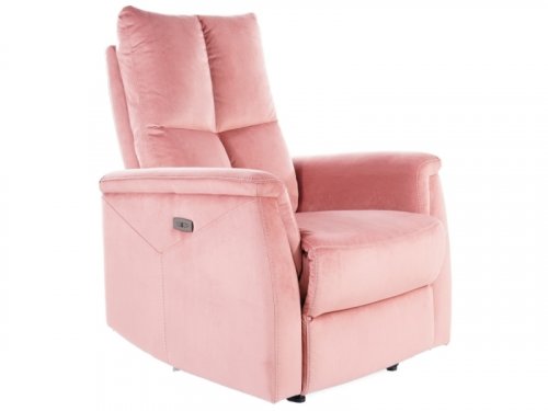 NEPTUN VELVET Крісло з реклайнером розкладне колір рожевий BLUVEL 52 (електрична )