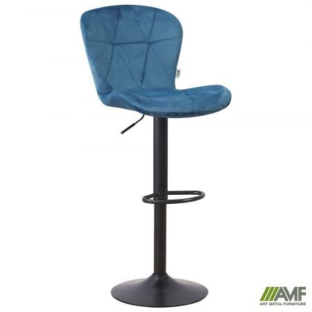 Барный стул Vensan Velvet Blue / Black