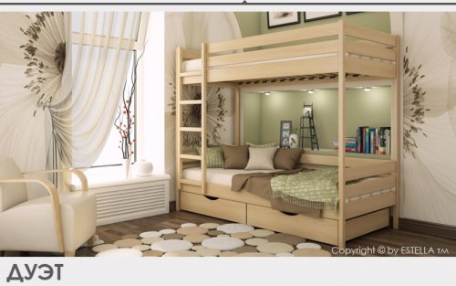 ЭСТЕЛЛА  Кровать двухярусная  Дуэт
Материал кровати: буковый мебельный щит
цена за размер  80х190