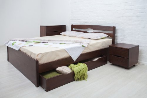 Полуторная кровать МИКС-Мебель Ликерия Люкс 140x200 бук с ящиками
материал дерево бук