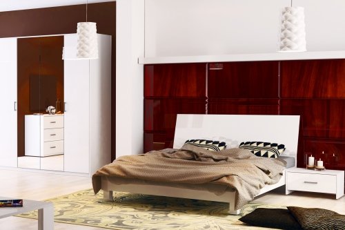 Спальня Рому RM-36-WB Ліжко з каркасом 160, розмір: 1.70x2.16x1.06 м.