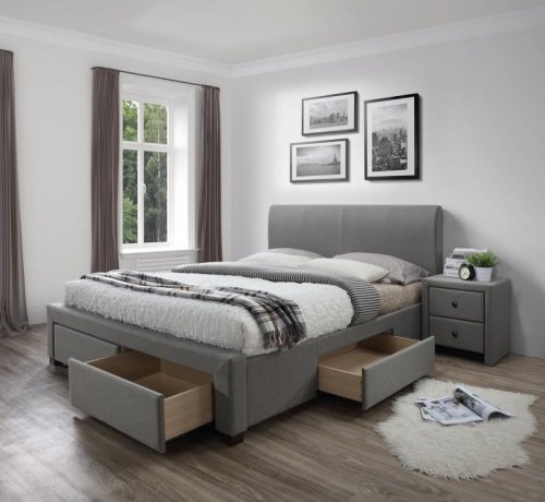 MODENA Ліжко з ящиками 140
розмір 144х220х106 см
колір сірий