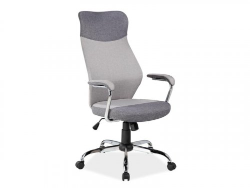 Q-319 Крісло офісне розмір 112-122 // 48-58х52х64 см матеріал тканина колір сірий