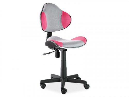 Q-G2 Крісло офісне розмір 80-92 // 38-50х41х48 см матеріал тканина колір сіро-рожевий