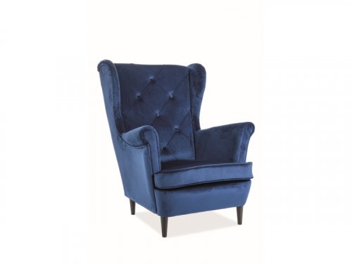 LADY крісло для відпочинку VELVET
розмір 101см / 72 див / 41 см
тканина VELVET GRANATOWY BLUVEL 86 / WENGE