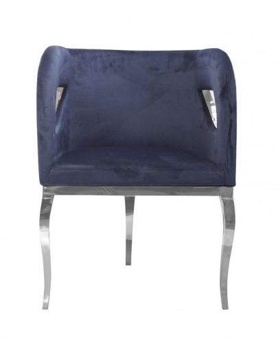 MORELLO Крісло GLAMUR srebrny/ciemny niebieski
колір синій
розмір 78х55х59 см