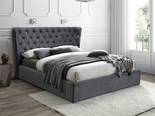 Двоспальне ліжко Signal CARVEN VELVET 160х200 серый (CARVENV160SZ)