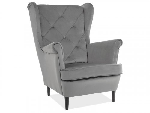 LADY MATT Крісло для відпочинку VELVET 85 колір сірий
розмір 101см / 72 див / 41 см