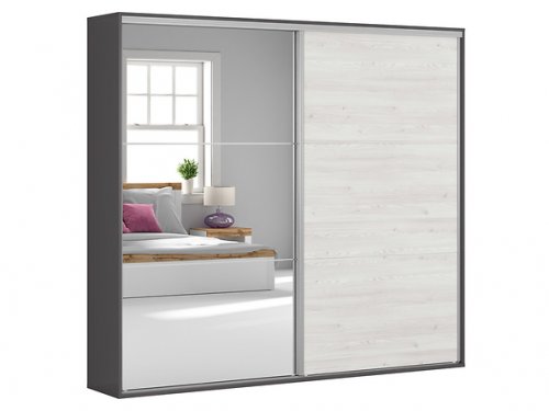 FLEX  Шкаф 240 Flex modrzew sibiu jasny/lustro
размер 240х218х45 см