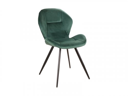 GINGER Стілець тканина VELVET CZARNY STELAŻ / ZIELONY BLUVEL 78