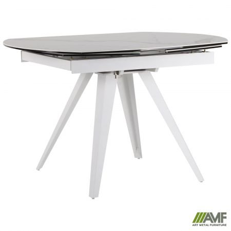 Стіл обідній розкладний Krystle white/зeramics Venato bianco
розмір 120-180х90х75 см