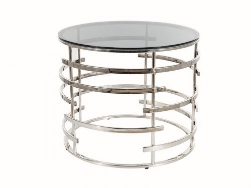 LIVIA  Стол журнальный серебро FI 60
размер 60х50 см