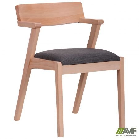 Стілець з підлокітниками Art Metal Furniture Рокфор бук білений/антрацит (545025)