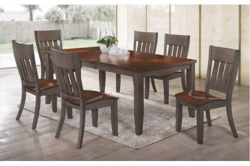 Стіл Мюнхен 155-200х106 см горіх сірий +6 стільців