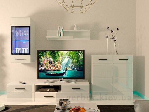 АЛЯСКА Вітальня БРВ (ВМК) білий глянець
ширина: 215 см
висота: 190 см
глибина: 40 см