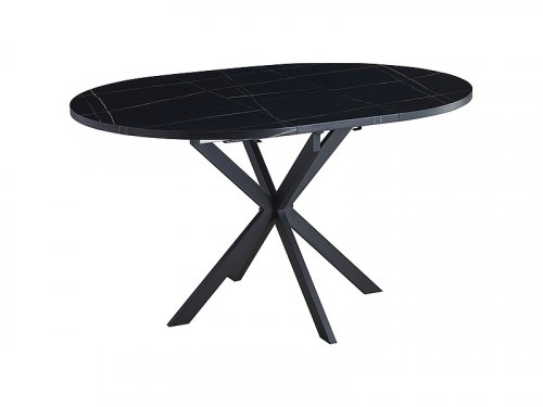 GASTON Стіл обідній  чорний  ефект мармура  GASTONCMAC100
размер 100(135)X100