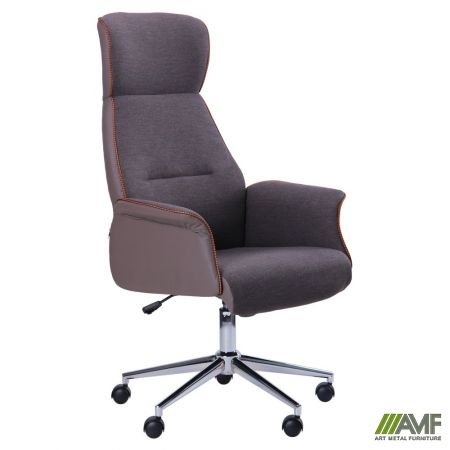 Офісне крісло для керівника Art Metal Furniture Brooklyn хром/серый (512152)