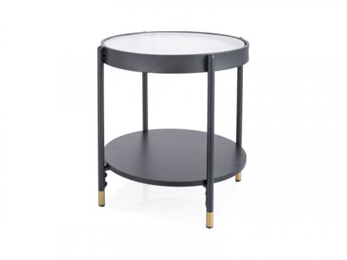 LAGUNA A Стол журнальный стеклянный цвет белый / черный
размер диаметра  FI45