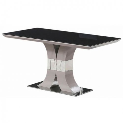 СТІЛ КОСМО ОБІДНІЙ 1400X800X760 КАПУЧИНО СКЛО ЧОРНЕ (Уценка !)