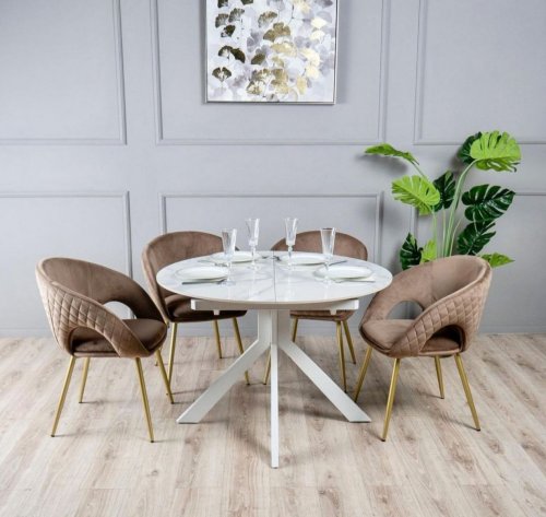 СТІЛ АСТІ ОБІДНІЙ РОЗКЛАДНИЙ 1100/1500X1100X760 БІЛИЙ