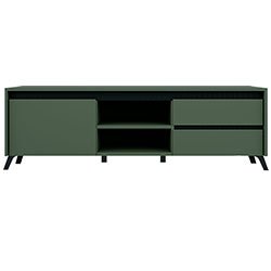 Тумба RTV 1K2So Лаундж / Lounge Зелений Димчастий + Чорний - ВМК (БРВ)