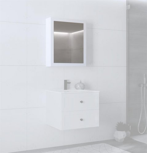 TORETO шафка -дзеркало SLU 60 колір білий
розмір 60/15/70 cm