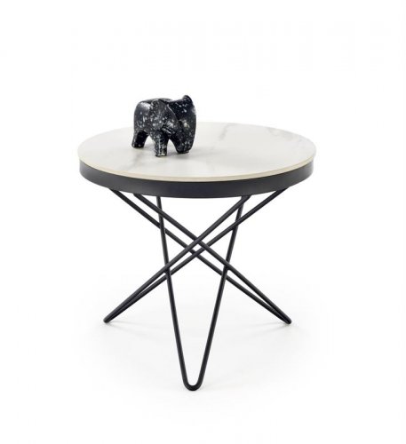 LEILA 2 Стіл журнальний колір білий/чорний кераміка
розмір 60/55 cm