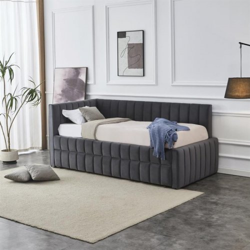 DERBY  Диван ліжко  тканина колір  сірий з висувним додатковим матрацом
розмір 90х200