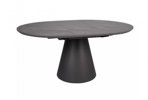 Стіл обідній розкладний Angel II 120(160) Signal сірий мармур/чорний мат
