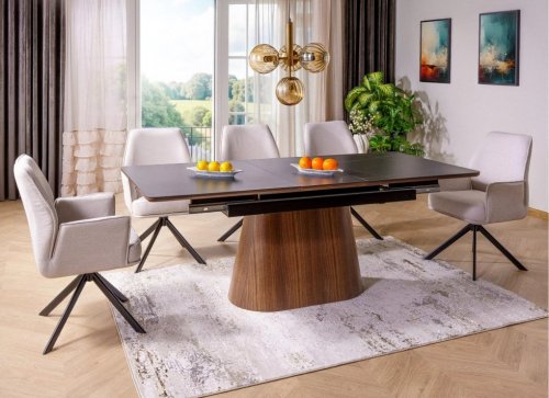 Стіл обідній розсувний Monaco Signal чорний мат/горіх MONACOCOR160
розмір 160(200)х90х75 см