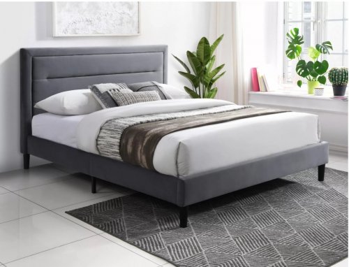 Ліжко Malaga Velvet 140 Signal сірий MALAGAV140SZC