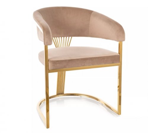 Крісло Crown Velvet Signal бежевий/золотий
