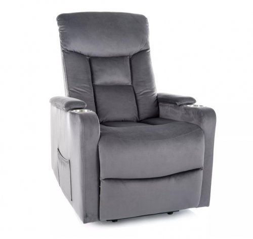 Крісло-реклайнер Ikar Velvet Signal сірий IKARVSZ