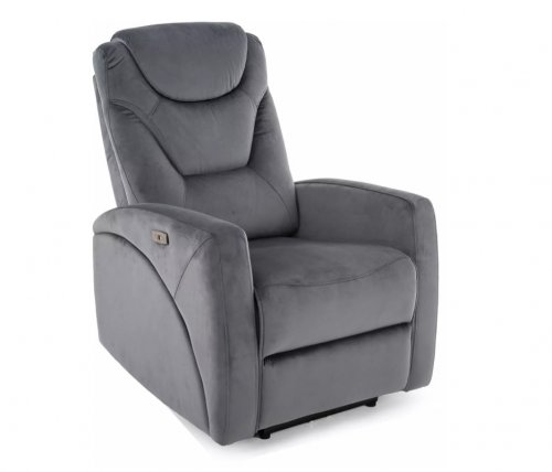 Крісло-реклайнер Kronos Velvet Signal сірий KRONOSVSZ
