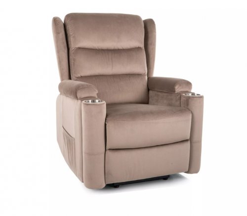 Крісло-реклайнер Minos Velvet Signal темний беж MINOSVCBE