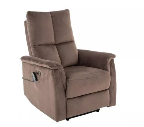 Крісло розкладне масажне Neptun M Velvet Signal капучино NEPTUNMVCA