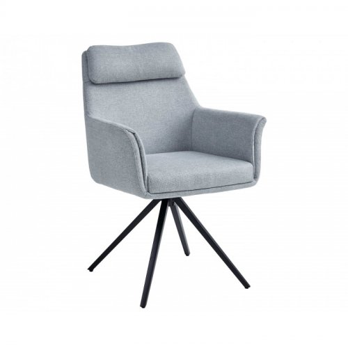Стілець з обертом 180° Adrian Стілець чорний каркас / Світло-сіра тканина Стілець з обертом 180° Adrian Стілець чорний каркас / Світло-сіра тканина