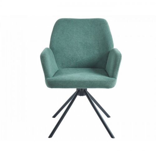 Стілець з обертом 180° DEMI Чорний каркас / Ментолова тканина