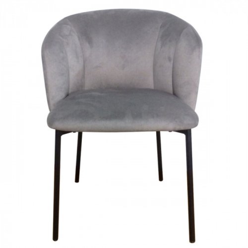 Стілець DORA чорний каркас/сірий тканина