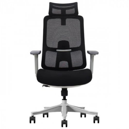 Крісло офісне LESTER чорна тканина/сірий каркас