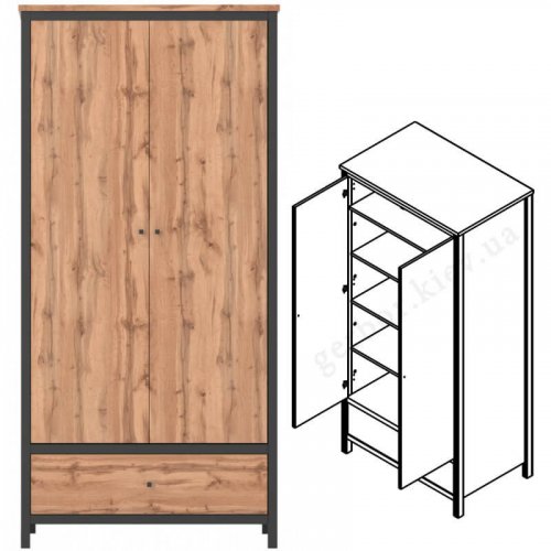 ЧОС Шафа з полицями SZF2D1S-POL Гербор
ширина:92 см
висота:193 см
глибина:59 см