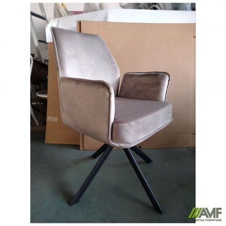 Крісло поворотне Leonor вельвет світло-коричневий Код товару: 555449